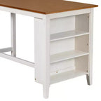 Ensemble de salle à manger 5 pièces à hauteur de comptoir pour 4 personnes, ensemble table de bar et 4 chaises en bois de style rustique pour salle à manger