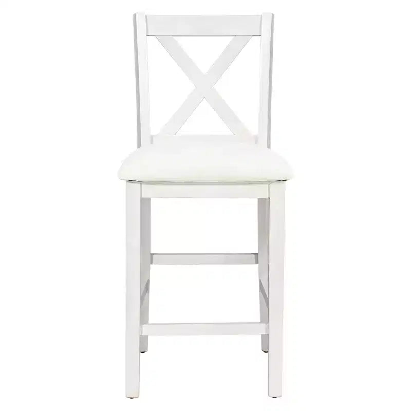 Ensemble de salle à manger 5 pièces à hauteur de comptoir pour 4 personnes, ensemble table de bar et 4 chaises en bois de style rustique pour salle à manger
