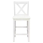 Ensemble de salle à manger 5 pièces à hauteur de comptoir pour 4 personnes, ensemble table de bar et 4 chaises en bois de style rustique pour salle à manger