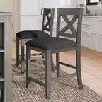 Ensemble de salle à manger 5 pièces à hauteur de comptoir pour 4 personnes, ensemble table de bar et 4 chaises en bois de style rustique pour salle à manger