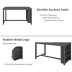 Ensemble de salle à manger 5 pièces à hauteur de comptoir pour 4 personnes, ensemble table de bar et 4 chaises en bois de style rustique pour salle à manger