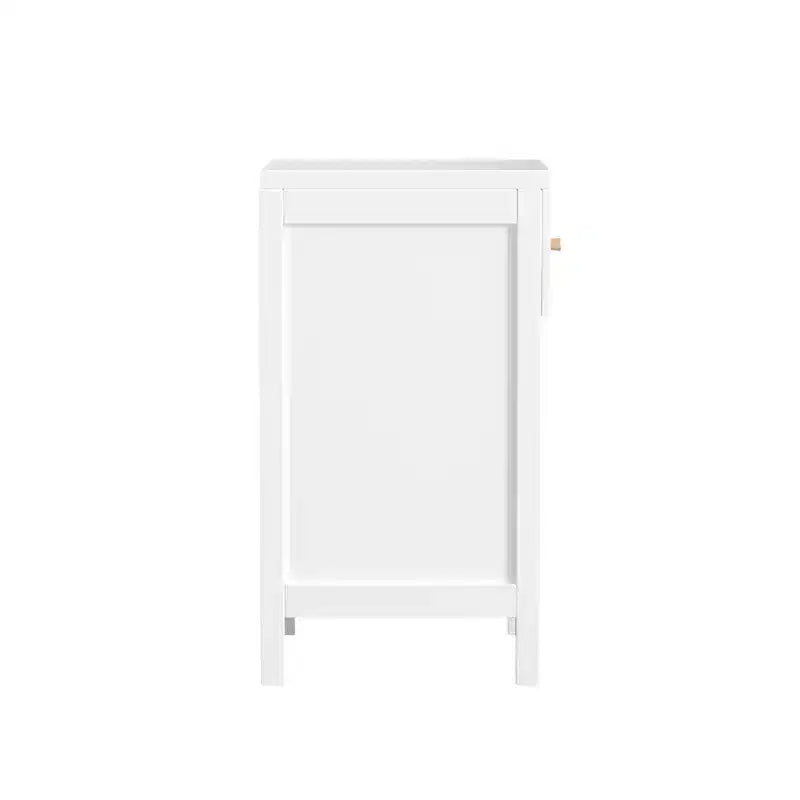 Table de chevet blanche moderne avec tiroir et étagère ouverte, Table de chevet à bords festonnés pour chambre à coucher, Petite table d'appoint minimaliste pour chambre d'enfant ou de fille