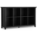 Normandy SOLID WOOD 57 inch Wide Transitional 8 Cube Storage Sofa Table