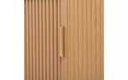 Meuble TV coulissant à rainures de style rustique JVNOXK, adapté aux téléviseurs jusqu'à 75 pouces, avec espace de rangement et poignées, en bois naturel