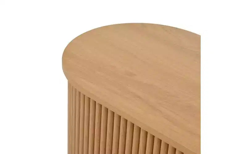 Meuble TV coulissant à rainures de style rustique JVNOXK, adapté aux téléviseurs jusqu'à 75 pouces, avec espace de rangement et poignées, en bois naturel