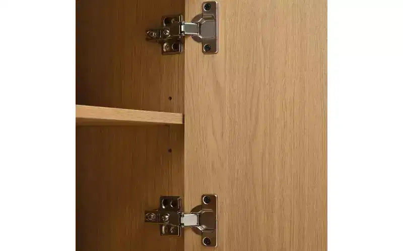 Meuble TV coulissant à rainures de style rustique JVNOXK, adapté aux téléviseurs jusqu'à 75 pouces, avec espace de rangement et poignées, en bois naturel