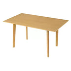 Ensemble de salle à manger moderne 5 pièces Polibi avec table en bois massif et 4 chaises rembourrées en lin