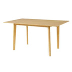 Ensemble de salle à manger moderne 5 pièces Polibi avec table en bois massif et 4 chaises rembourrées en lin