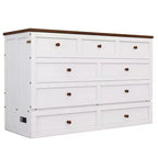 Lit escamotable grand lit/queen-size avec grand tiroir de rangement, lit armoire en bois avec station de recharge, lit mural pliant pour petit espace