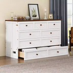 Lit escamotable grand lit/queen-size avec grand tiroir de rangement, lit armoire en bois avec station de recharge, lit mural pliant pour petit espace