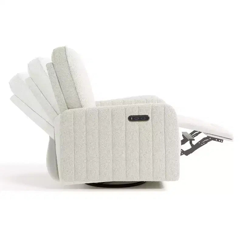 Fauteuil inclinable motorisé Storkcraft Kyoto Deluxe pour chambre d'enfant avec fonction pivotante, mécanisme de glisse et deux ports de chargement USB
