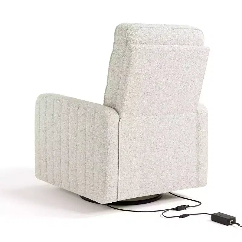 Fauteuil inclinable motorisé Storkcraft Kyoto Deluxe pour chambre d'enfant avec fonction pivotante, mécanisme de glisse et deux ports de chargement USB