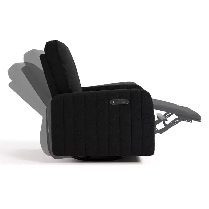 Fauteuil inclinable motorisé Storkcraft Kyoto Deluxe pour chambre d'enfant avec fonction pivotante, mécanisme de glisse et deux ports de chargement USB