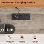 Grand bureau deux places avec station de charge, rangement réglable et tiroirs de classement pour bureau à domicile partagé et étude
