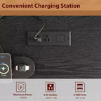 Grand bureau deux places avec station de charge, rangement réglable et tiroirs de classement pour bureau à domicile partagé et étude