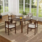 Christopher Knight Home Ylena Chaises de salle à manger rembourrées en bois d'hévéa de style ferme avec dossier incurvé (Lot de 4)