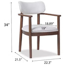 Christopher Knight Home Ylena Chaises de salle à manger rembourrées en bois d'hévéa de style ferme avec dossier incurvé (Lot de 4)