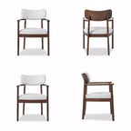 Christopher Knight Home Ylena Chaises de salle à manger rembourrées en bois d'hévéa de style ferme avec dossier incurvé (Lot de 4)