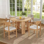 Christopher Knight Home Ylena Chaises de salle à manger rembourrées en bois d'hévéa de style ferme avec dossier incurvé (Lot de 4)