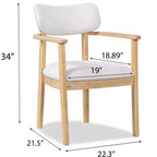 Christopher Knight Home Ylena Chaises de salle à manger rembourrées en bois d'hévéa de style ferme avec dossier incurvé (Lot de 4)