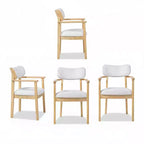Christopher Knight Home Ylena Chaises de salle à manger rembourrées en bois d'hévéa de style ferme avec dossier incurvé (Lot de 4)