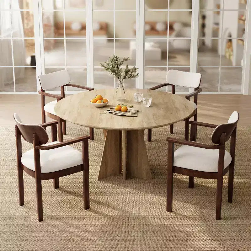 Christopher Knight Home Ylena Chaises de salle à manger rembourrées en bois d'hévéa de style ferme avec dossier incurvé (Lot de 4)