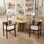 Christopher Knight Home Ylena Chaises de salle à manger rembourrées en bois d'hévéa de style ferme avec dossier incurvé (Lot de 4)