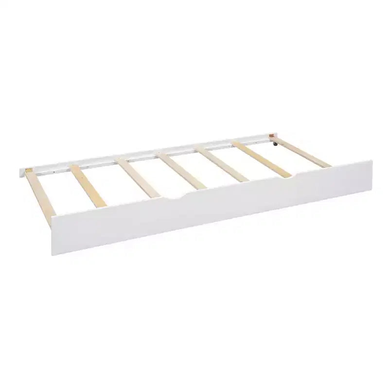 Lit cabane MAYEERTY pour enfant avec lit gigogne, design moderne avec étagère de rangement, blanc