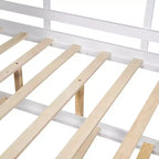 Lit cabane MAYEERTY pour enfant avec lit gigogne, design moderne avec étagère de rangement, blanc