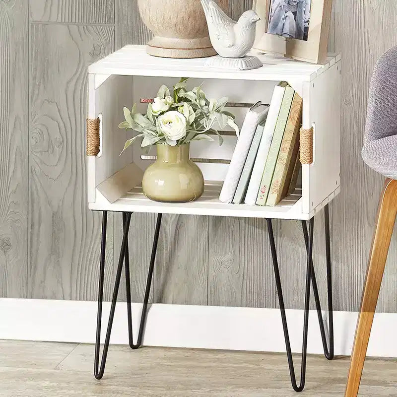 Table d'appoint caisse en bois rustique Lakeside Collection -