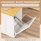 EROMMY 53 Chariot îlot de cuisine mobile, îlots de rangement de cuisine avec armoire à poubelle, étagère à épices, porte-serviettes et tiroirs