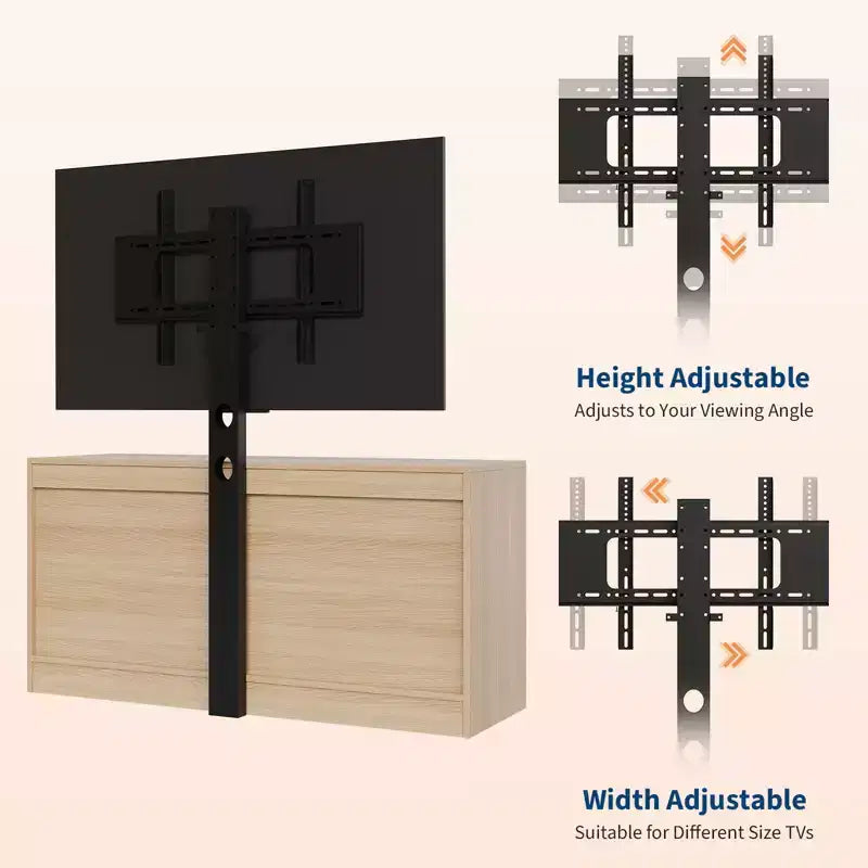 Meuble TV moderne avec support pour téléviseurs de 32 à 85 pouces, commode en rotin à 6 tiroirs, console média avec rangement généreux pour salon ou chambre à coucher