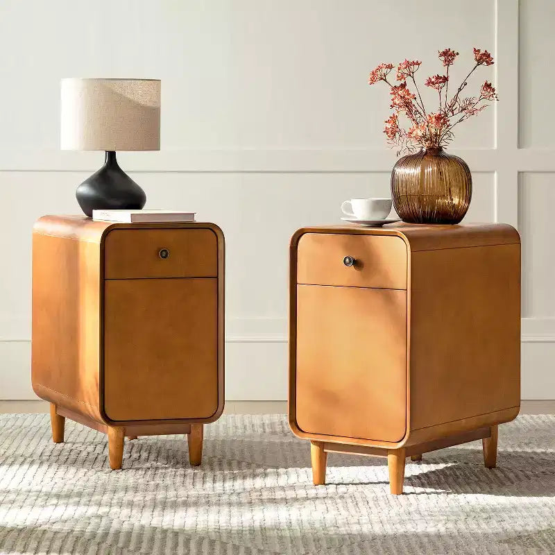 Table de chevet Georg Mid-century Modern 66 cm de haut, 1 tiroir, lot de 2 |ARTFUL LIVING DESIGNS