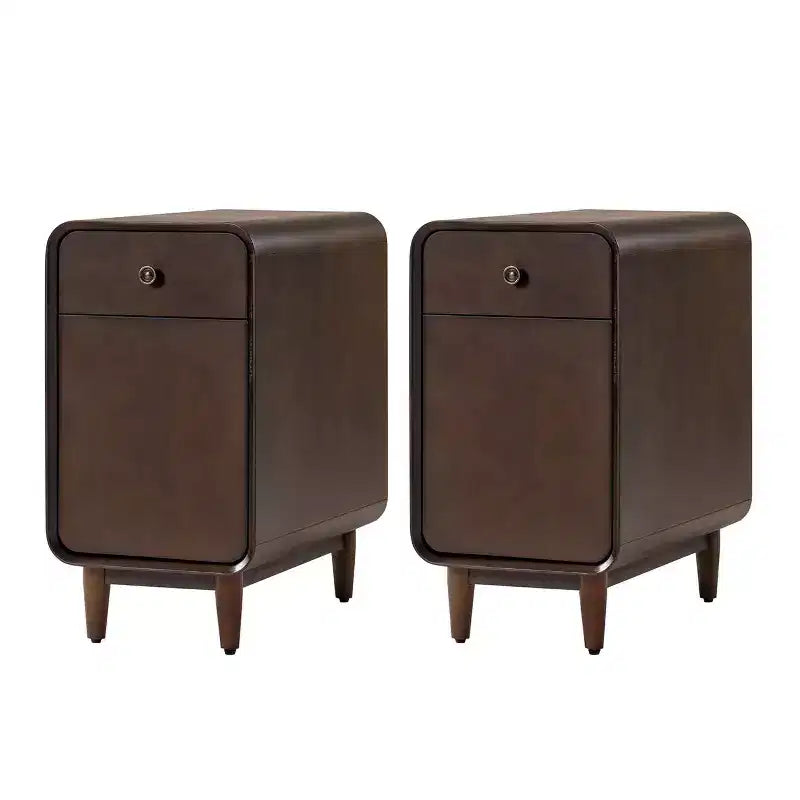 Table de chevet Georg Mid-century Modern 66 cm de haut, 1 tiroir, lot de 2 |ARTFUL LIVING DESIGNS