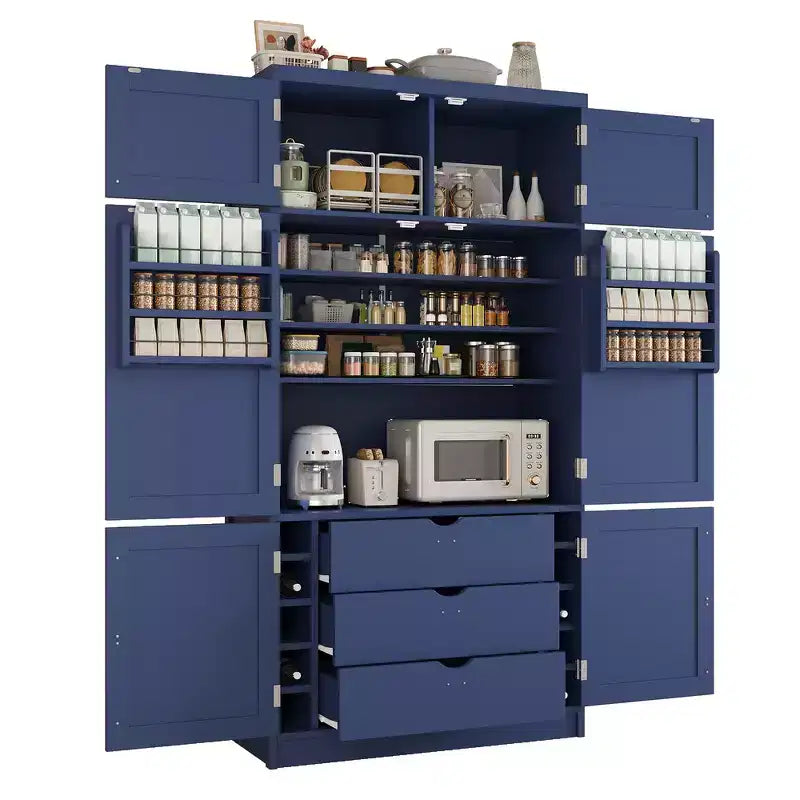 Whisen 80.1'' Meuble de rangement autoportant pour cuisine, buffets, grand placard de rangement