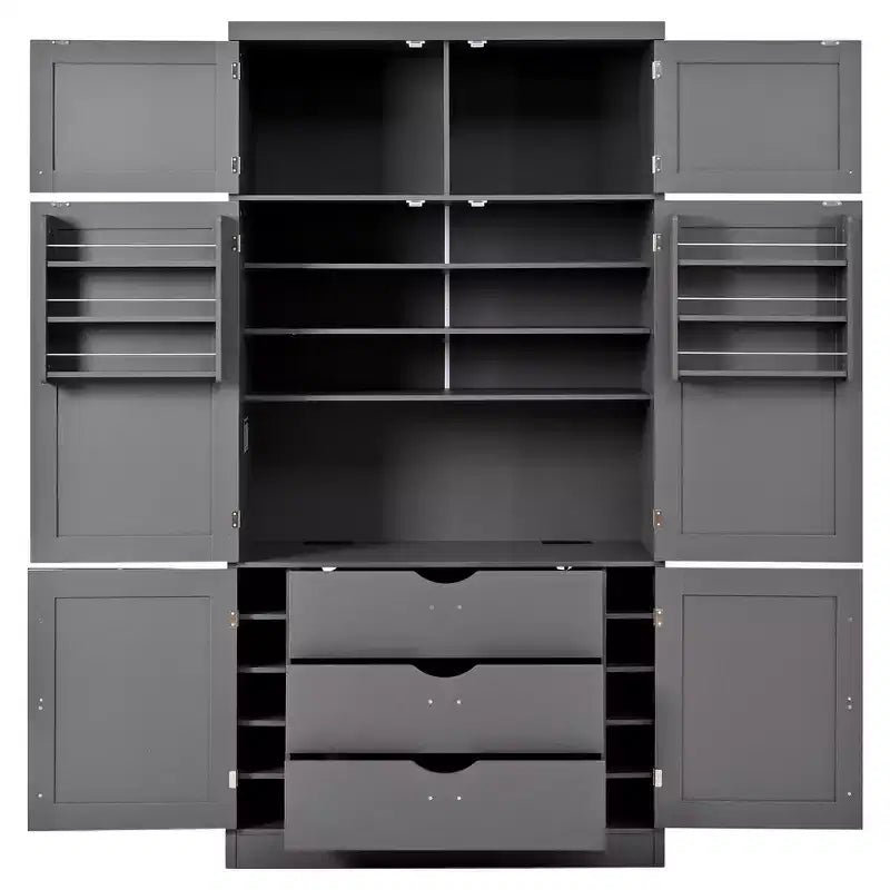 Whisen 80.1'' Meuble de rangement autoportant pour cuisine, buffets, grand placard de rangement