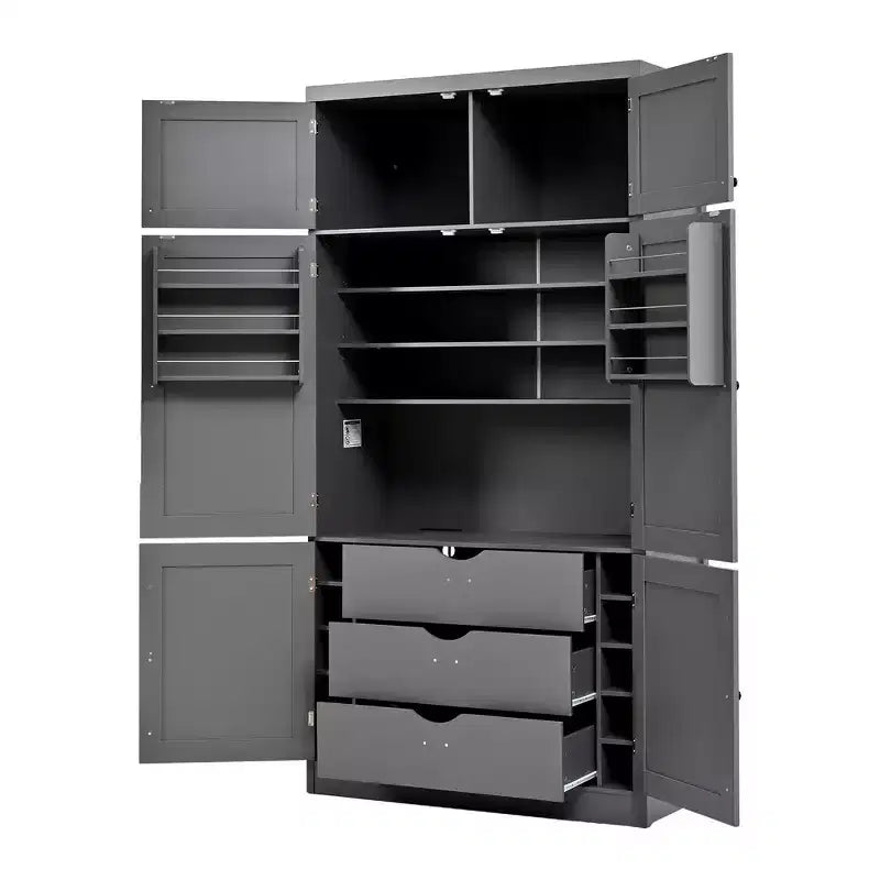 Whisen 80.1'' Meuble de rangement autoportant pour cuisine, buffets, grand placard de rangement