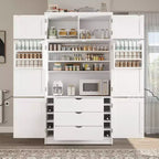 Whisen 80.1'' Meuble de rangement autoportant pour cuisine, buffets, grand placard de rangement