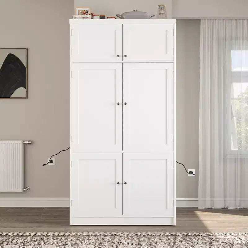 Whisen 80.1'' Meuble de rangement autoportant pour cuisine, buffets, grand placard de rangement