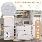 Whisen 80.1'' Meuble de rangement autoportant pour cuisine, buffets, grand placard de rangement