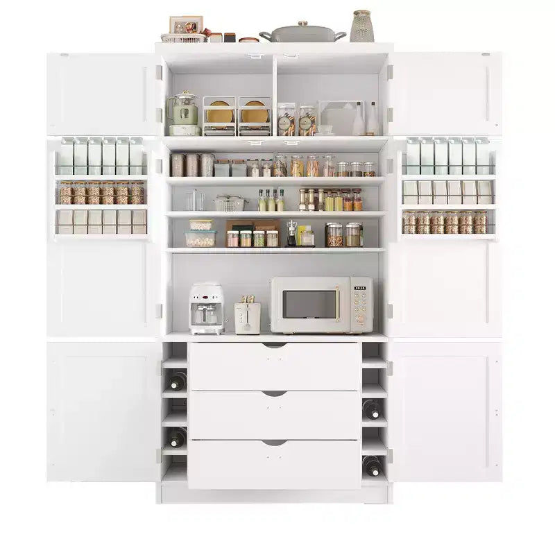 Whisen 80.1'' Meuble de rangement autoportant pour cuisine, buffets, grand placard de rangement