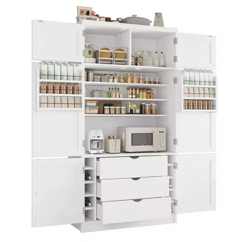 Whisen 80.1'' Meuble de rangement autoportant pour cuisine, buffets, grand placard de rangement