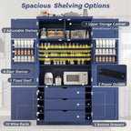 Whisen 80.1'' Meuble de rangement autoportant pour cuisine, buffets, grand placard de rangement
