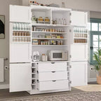 Whisen 80.1'' Meuble de rangement autoportant pour cuisine, buffets, grand placard de rangement