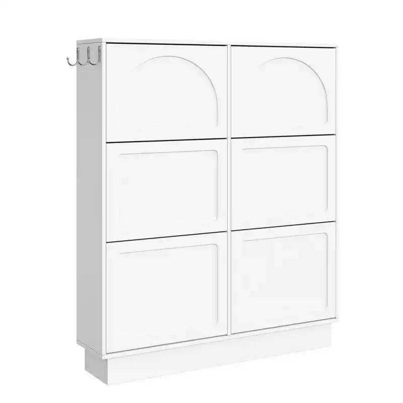 Meuble de rangement pour chaussures avec 6 tiroirs, Organisateur de chaussures autoportant, Meuble à chaussures d'entrée dissimulé