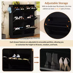 Meuble de rangement pour chaussures avec 6 tiroirs, Organisateur de chaussures autoportant, Meuble à chaussures d'entrée dissimulé