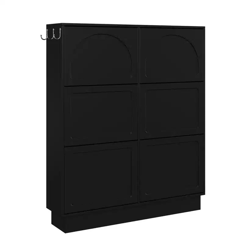 Meuble de rangement pour chaussures avec 6 tiroirs, Organisateur de chaussures autoportant, Meuble à chaussures d'entrée dissimulé