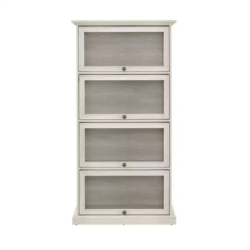 Bibliothèque d'avocat à 4 niveaux avec portes en verre rabattables, vitrine de 160 cm de hauteur pour objets de collection, figurines - Panipeachy