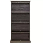 Bibliothèque d'avocat à 4 niveaux avec portes en verre rabattables, vitrine de 160 cm de hauteur pour objets de collection, figurines - Panipeachy
