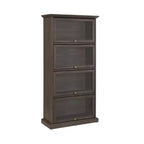 Bibliothèque d'avocat à 4 niveaux avec portes en verre rabattables, vitrine de 160 cm de hauteur pour objets de collection, figurines - Panipeachy